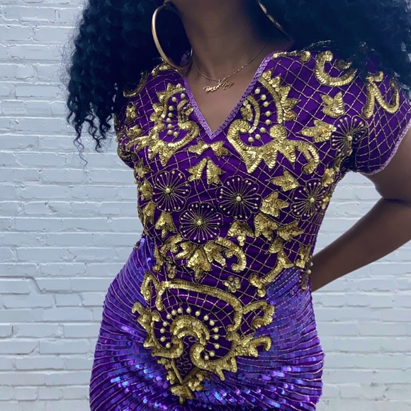 Vintage Sequin Cutout Dress - Picture 3 of 5